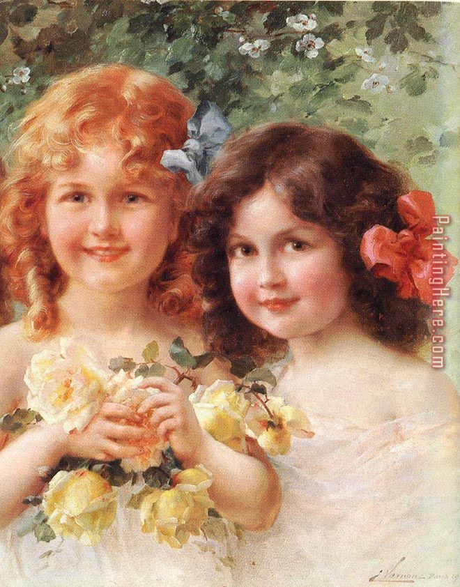 Two Sisters painting - Emile Vernon Two Sisters art painting